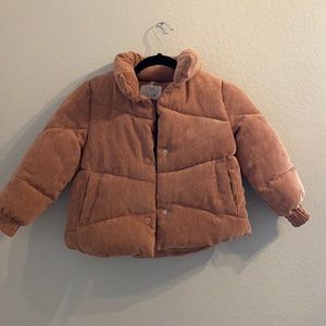 ZARA girls 7 pink velvet puffer jacket